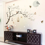 2 pezzi/set adesivi murali fai da te per decorazioni per la casa, uccelli, alberi, fiori, Tree Birds Flower