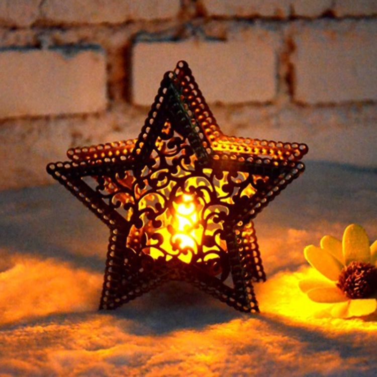 Candeliere marocchino stella a cinque punte nero 14cm