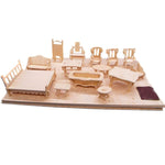Mobili per bambole in miniatura Puzzle in legno 3D Modello architettonico fai-da-te Giocattoli per bambini Regali, 3D Wooden Puzzle