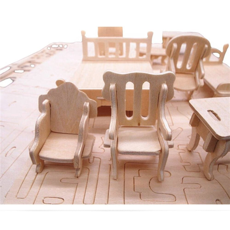 Mobili per bambole in miniatura Puzzle in legno 3D Modello architettonico fai-da-te Giocattoli per bambini Regali, 3D Wooden Puzzle