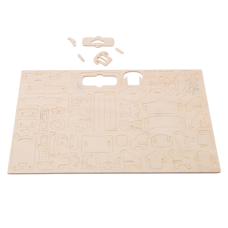 Mobili per bambole in miniatura Puzzle in legno 3D Modello architettonico fai-da-te Giocattoli per bambini Regali, 3D Wooden Puzzle