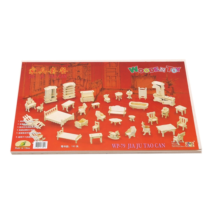 Mobili per bambole in miniatura Puzzle in legno 3D Modello architettonico fai-da-te Giocattoli per bambini Regali, 3D Wooden Puzzle