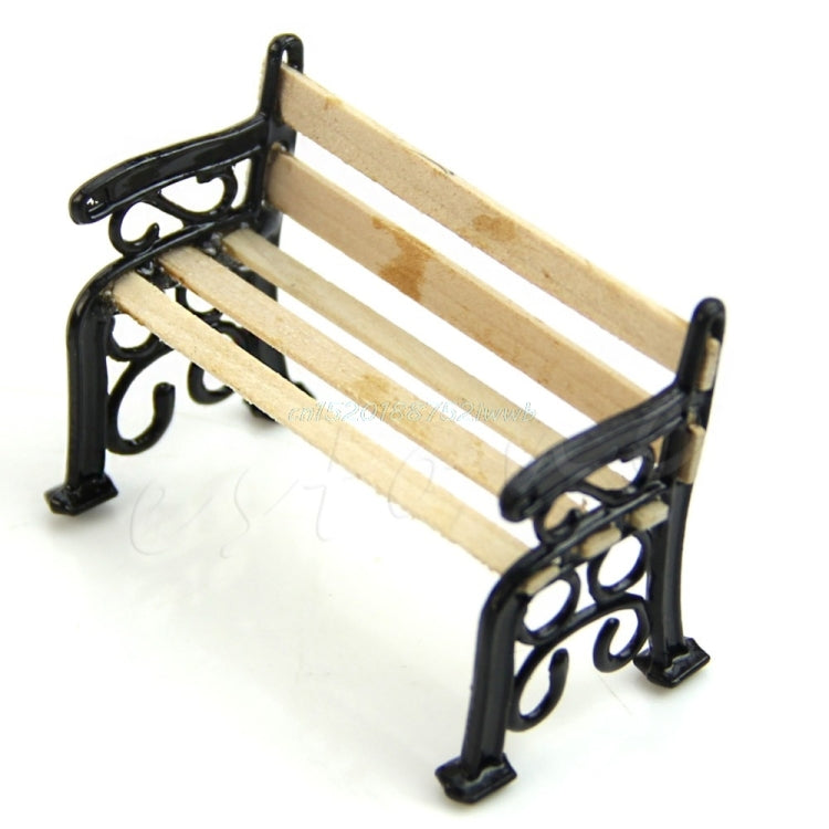 3 pezzi Casa delle bambole Mobili da giardino in miniatura Panca in legno Gioco di ruolo per bambini, 3 PCS Wooden Bench