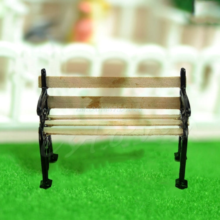 3 pezzi Casa delle bambole Mobili da giardino in miniatura Panca in legno Gioco di ruolo per bambini, 3 PCS Wooden Bench