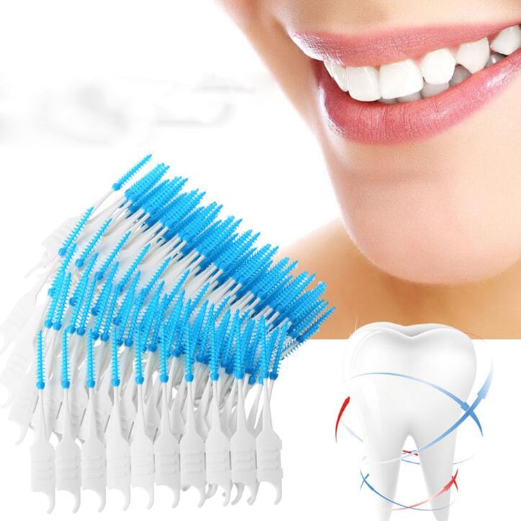 Strumento di pulizia portatile per la pulizia dei denti a spirale in silicone morbido a doppia testa da 2 pezzi