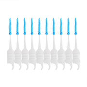 Strumento di pulizia portatile per la pulizia dei denti a spirale in silicone morbido a doppia testa da 2 pezzi
