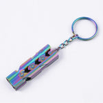 Fischietto di sopravvivenza a doppio tubo per autoprotezione in acciaio inossidabile ad alta decibel per esterni con portachiavi, Whistle (Silver), Whistle (Black), Whistle (titanium)