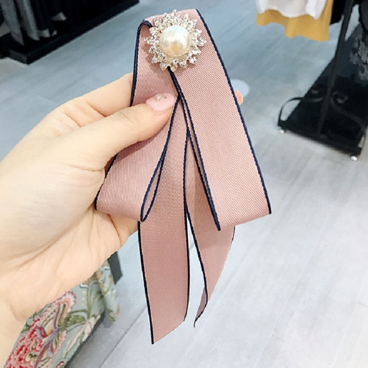 Spilla fiocco con strass e perle per donna 15x12 cm