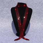 Accessori per costumi da ballo con farfallino con strass e paillettes da donna, White Diamond on White, Colorful Diamond on White, White Diamond on Black, Gun Black Diamond on Black, Red Diamond on Black, Blue Diamond on Black, Gold Diamond on Black   ...