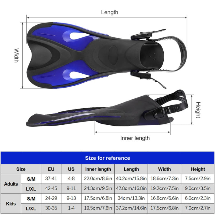 Attrezzatura per lo snorkeling con pinne regolabili per bambini adulti, Blue 24-29 Yards, Red 24-29 Yards, Black + White 24-29 Yards, Pink + White 24-29 Yards, Rose Red 24-29 Yards, Yellow 24-29 Yards, Black 24-29 Yards, Blue 30-35 Yards, Red 30-35 Yar...