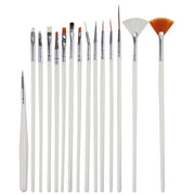 15 PCS / Set Strumenti per nail art Pennelli per manicure Strass Decorazioni per unghie Kit Nrush per unghie Kit penna per pittura per unghie