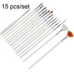 Set 15 pennelli e strumenti per nail art manicure