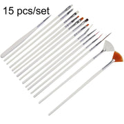 15 PCS / Set Strumenti per nail art Pennelli per manicure Strass Decorazioni per unghie Kit Nrush per unghie Kit penna per pittura per unghie