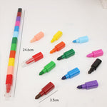 Set 18 pezzi pastelli e pennelli per bambini 12 colori