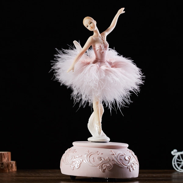 Elegante e raffinato carillon da giostra per ballerine, carillon con piume Barbie