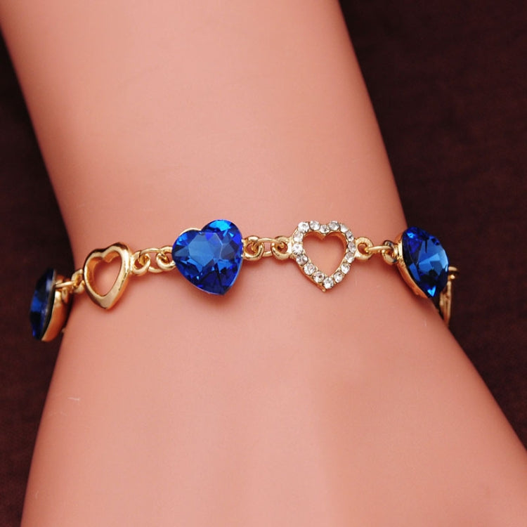 Braccialetti con ciondoli in cristallo a cuore romantico per donna