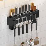 Porta bacchette per punzonatura gratuito a muro da cucina, Brushed 30cm, Brushed 40cm, Brushed 50cm, Brushed 60cm, Black 30cm, Black 40cm, Black 50cm, Black 60cm