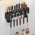Porta bacchette per punzonatura gratuito a muro da cucina, Brushed 30cm, Brushed 40cm, Brushed 50cm, Brushed 60cm, Black 30cm, Black 40cm, Black 50cm, Black 60cm