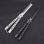 Pettine da pratica in acciaio inossidabile per salone Coltello da pratica (non tagliato) Pettine a farfalla