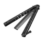 Pettine da pratica in acciaio inossidabile per salone Coltello da pratica (non tagliato) Pettine a farfalla
