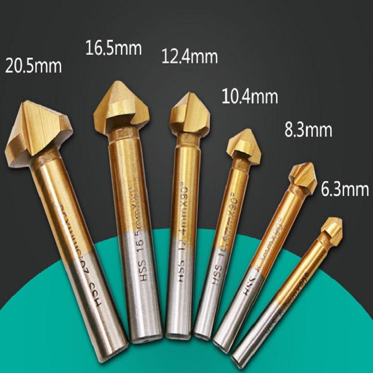 6 in 1 Coltello per smussare a tre bordi da 90 gradi per la lavorazione del legno Fresa per smussare la macchina per smussare i fori, Iron Box, Plastic Bag