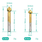 6 in 1 Coltello per smussare a tre bordi da 90 gradi per la lavorazione del legno Fresa per smussare la macchina per smussare i fori, Iron Box, Plastic Bag