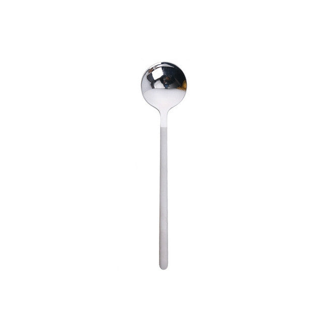 Mini accessori cucchiaino da caffè cucina cucchiaio da dessert sala da pranzo forma rotonda caffè in acciaio inossidabile casa, 13cm, 15cm, 17cm