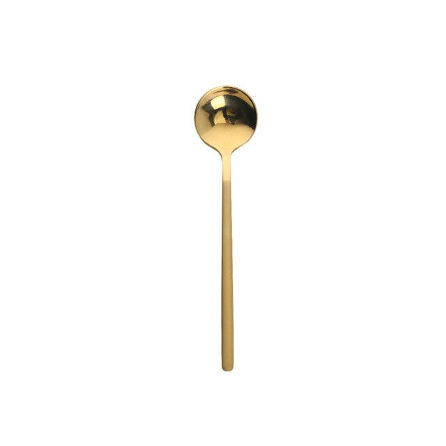 Mini accessori cucchiaino da caffè cucina cucchiaio da dessert sala da pranzo forma rotonda caffè in acciaio inossidabile casa, 13cm, 15cm, 17cm