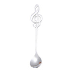 2 cucchiai creativi per note musicali, cucchiaini per mescolare il caffè, cucchiaini da regalo in acciaio inossidabile, titanio, musica da bar
