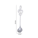 2 cucchiai creativi per note musicali, cucchiaini per mescolare il caffè, cucchiaini da regalo in acciaio inossidabile, titanio, musica da bar