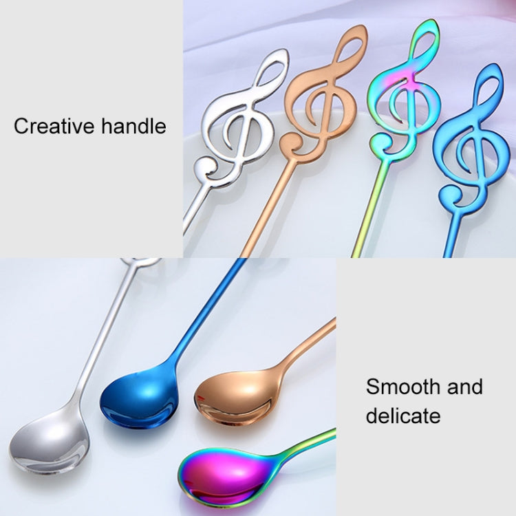 2 cucchiai creativi per note musicali, cucchiaini per mescolare il caffè, cucchiaini da regalo in acciaio inossidabile, titanio, musica da bar