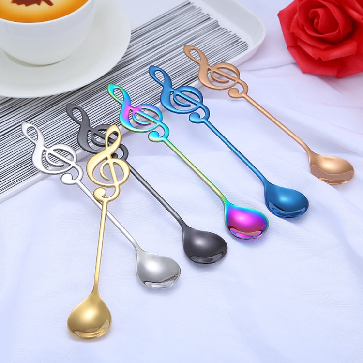 2 cucchiai creativi per note musicali, cucchiaini per mescolare il caffè, cucchiaini da regalo in acciaio inossidabile, titanio, musica da bar