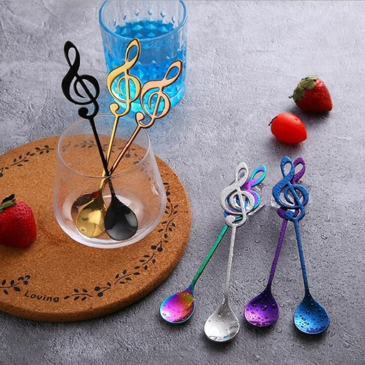 2 cucchiai creativi per note musicali, cucchiaini per mescolare il caffè, cucchiaini da regalo in acciaio inossidabile, titanio, musica da bar