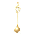 2 cucchiai creativi per note musicali, cucchiaini per mescolare il caffè, cucchiaini da regalo in acciaio inossidabile, titanio, musica da bar