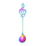 2 cucchiai creativi per note musicali, cucchiaini per mescolare il caffè, cucchiaini da regalo in acciaio inossidabile, titanio, musica da bar