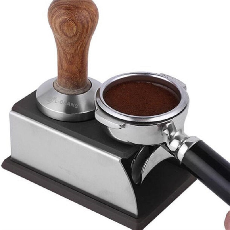 Tampone per martello per caffè espresso in silicone in acciaio inossidabile, supporto per barista, tampone per polvere