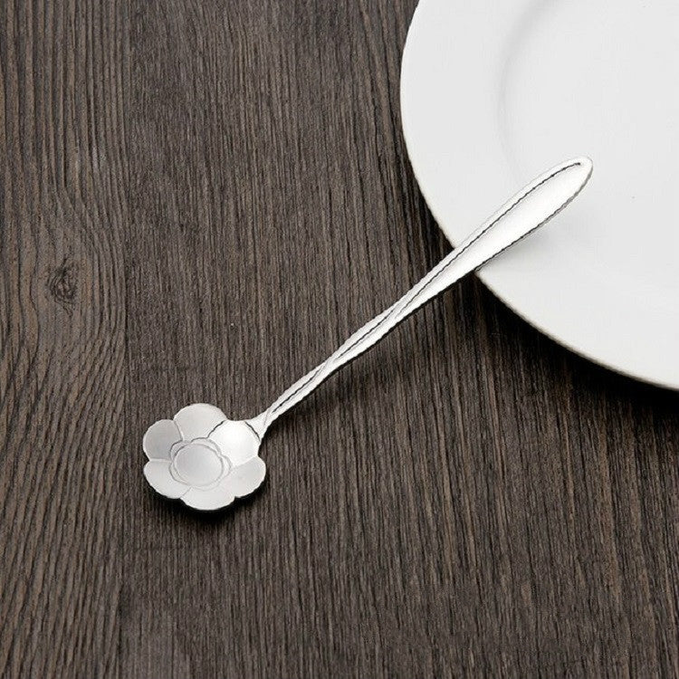 Cucchiaio per mescolare il caffè con cucchiaio creativo per fiori in acciaio inossidabile da 3 pezzi, Cherry Blossom Spoon, Rose Flower Spoon, Sun Flower Spoon, Sunflower Spoon, Pansy Flower Spoon, Bellflower Spoon, Plum Flower Spoon, Cosmos Flower Spoon
