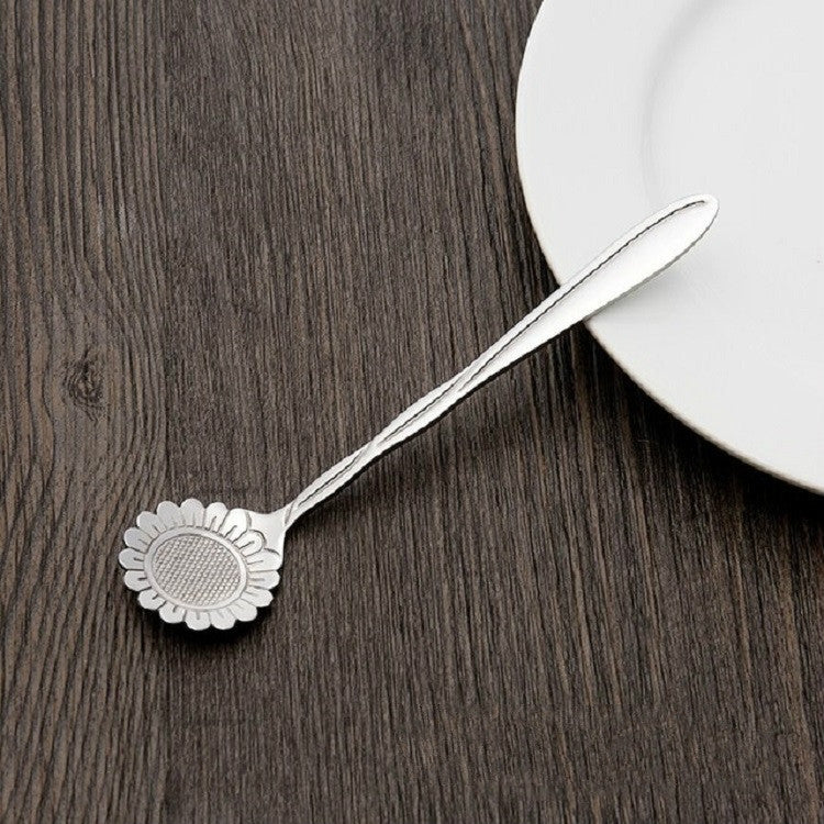 Cucchiaio per mescolare il caffè con cucchiaio creativo per fiori in acciaio inossidabile da 3 pezzi, Cherry Blossom Spoon, Rose Flower Spoon, Sun Flower Spoon, Sunflower Spoon, Pansy Flower Spoon, Bellflower Spoon, Plum Flower Spoon, Cosmos Flower Spoon