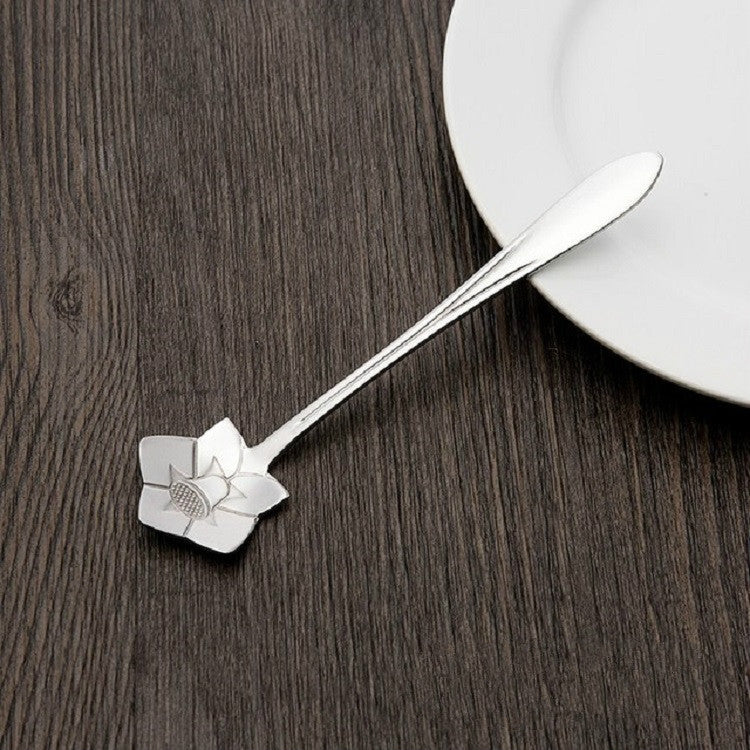 Cucchiaio per mescolare il caffè con cucchiaio creativo per fiori in acciaio inossidabile da 3 pezzi, Cherry Blossom Spoon, Rose Flower Spoon, Sun Flower Spoon, Sunflower Spoon, Pansy Flower Spoon, Bellflower Spoon, Plum Flower Spoon, Cosmos Flower Spoon