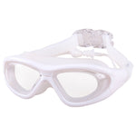J8150 Protezione per gli occhi Occhialini da nuoto a luce piatta per adulti antiappannamento con montatura grande e tappi per le orecchie, J8150 (Transparent Black), J8150 (Transparent Red Silver), J8150 (Transparent White), J8150 (Smoky Black)        ...