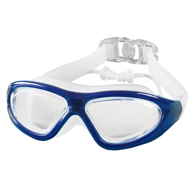 J8150 Protezione per gli occhi Occhialini da nuoto a luce piatta per adulti antiappannamento con montatura grande e tappi per le orecchie, J8150 (Transparent Black), J8150 (Transparent Red Silver), J8150 (Transparent White), J8150 (Smoky Black)        ...