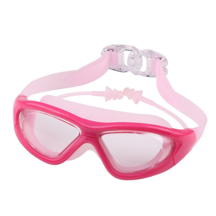 J8150 Protezione per gli occhi Occhialini da nuoto a luce piatta per adulti antiappannamento con montatura grande e tappi per le orecchie, J8150 (Transparent Black), J8150 (Transparent Red Silver), J8150 (Transparent White), J8150 (Smoky Black)        ...