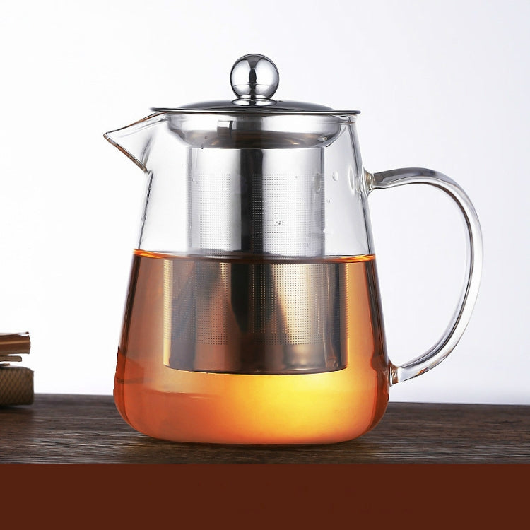 Set da tè in teiera di vetro resistente al calore di grande capacità con filtro in acciaio inossidabile per il tè Kung Fu, 450ML, 550ML, 750ML, 950ML