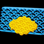 2 pezzi di strumento per fondente per torta, a forma di cuore, con texture a diamante, per cavalcavia scozzese, stampo per stampa sigillo Quyi
