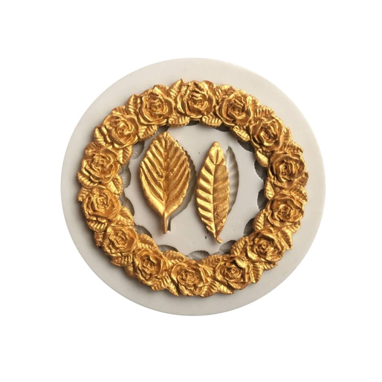 2 pezzi ghirlanda di rose foglia di rosa stampo in silicone per fondente strumento di decorazione per bordi di torta stampo per colla da forno