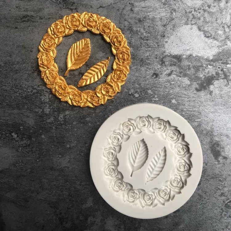 2 pezzi ghirlanda di rose foglia di rosa stampo in silicone per fondente strumento di decorazione per bordi di torta stampo per colla da forno