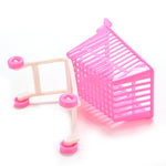 Regalo di compleanno per bambini del giocattolo del carrello della spesa del carrello di simulazione della bambola di plastica da 3 pezzi
