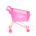 Regalo di compleanno per bambini del giocattolo del carrello della spesa del carrello di simulazione della bambola di plastica da 3 pezzi
