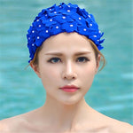 Cuffia da nuoto per donna con fiore tridimensionale fatto a mano con perla, Three-dimensional Flower(Yellow), Three-dimensional Flower(Red), Three-dimensional Flower(Purple), Three-dimensional Flower(Black), Three-dimensional Flower(Royal Blue)        ...