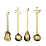 Cucchiaio per miscelazione caffè in acciaio inossidabile Cucchiaio creativo a forma di strumento musicale, Guitar Silver, Octagonal Silver, Lute Silver, Yueqin Silver, Guitar Titanium Gold, Octagonal Titanium Gold, Lute Titanium Gold, Yueqin Titanium G...